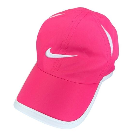 Nike Dri Fit Women's Featherlite Ventilated Tennis Hat Bright Pink Adjustable - Picture 1 of 9
